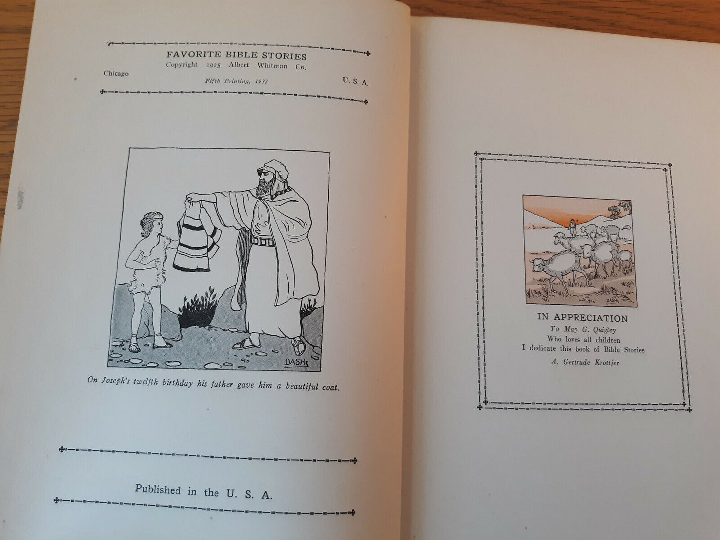 A. Gertrude Krottjer Favorite Bible Stories Albert Whitman 1937 5th Printing