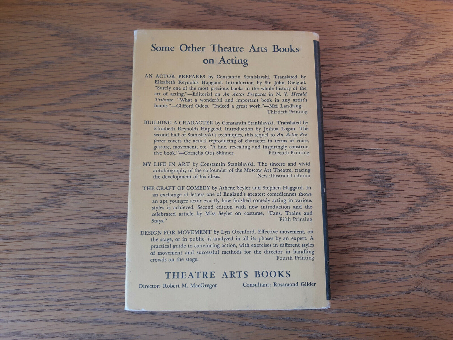 Acting The First Six Lessons Richard Boleslavsky 1978 Hardcover Dust Jacket Thea