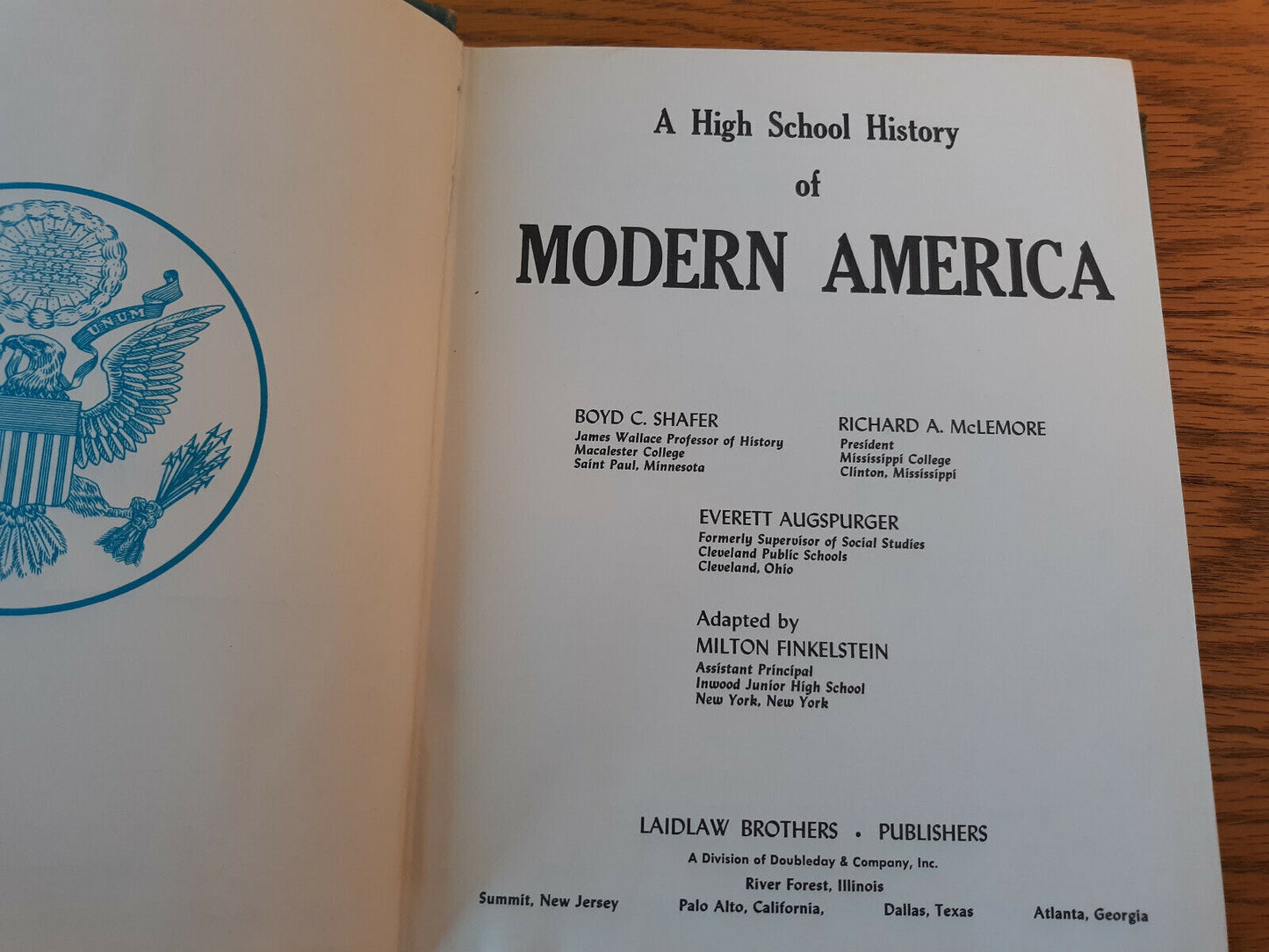 A High School History Of Modern America 1967 Boyd Shafer Hardcover Laidlaw Broth