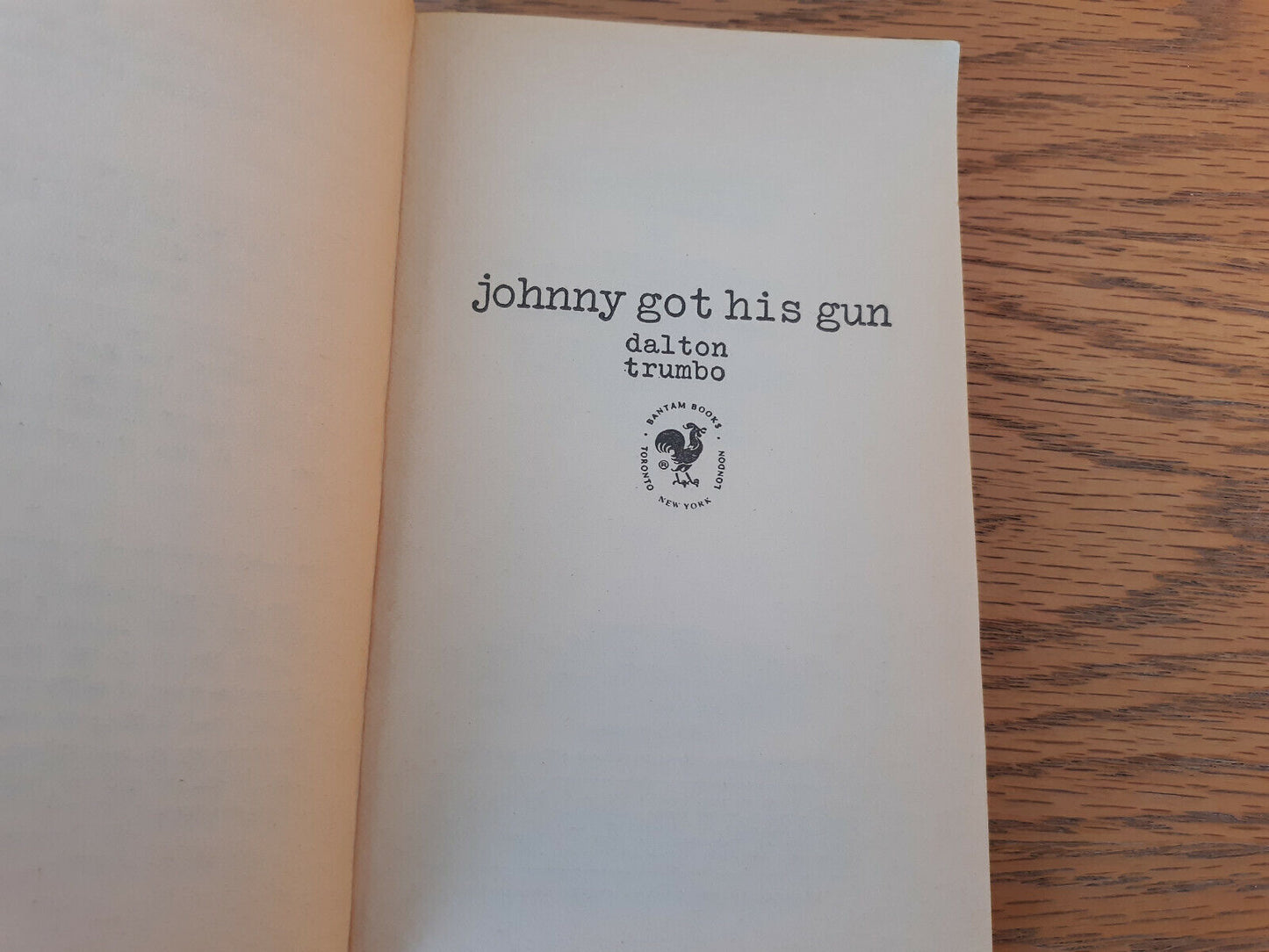 Johnny Got His Gun Dalton Trumbo 1976 Bantam Books Paperback