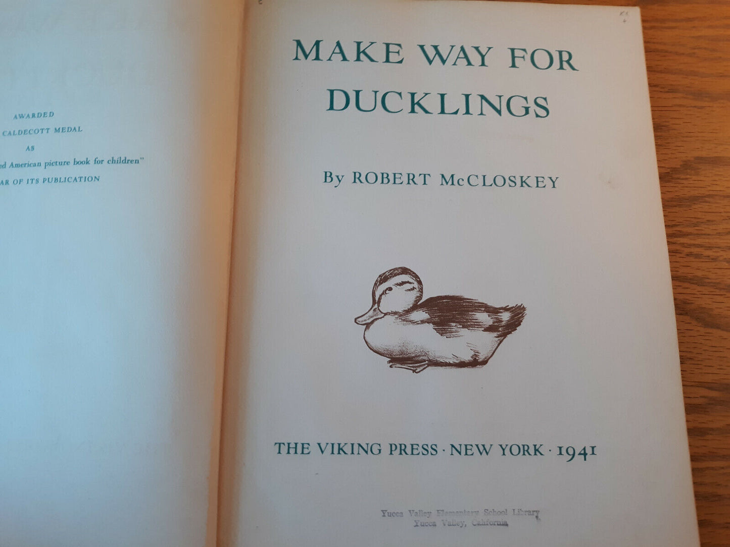 Make Way For Ducklings by Robert McCloskey 1942 Hardcover Viking Press
