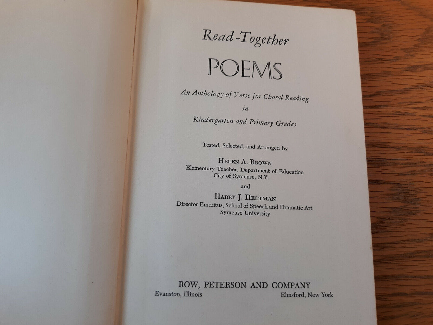 Lets-Read-Together Poems Selected By Helen A. Brown & Harry J. Helttman 1961