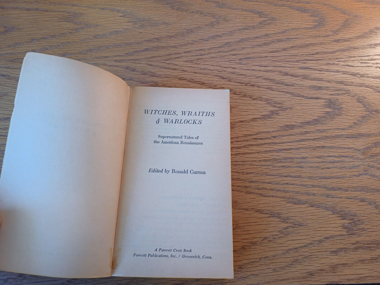 Witches Wraiths & Warlocks Ronald Curran 1973 Supernatural Tales Paperback