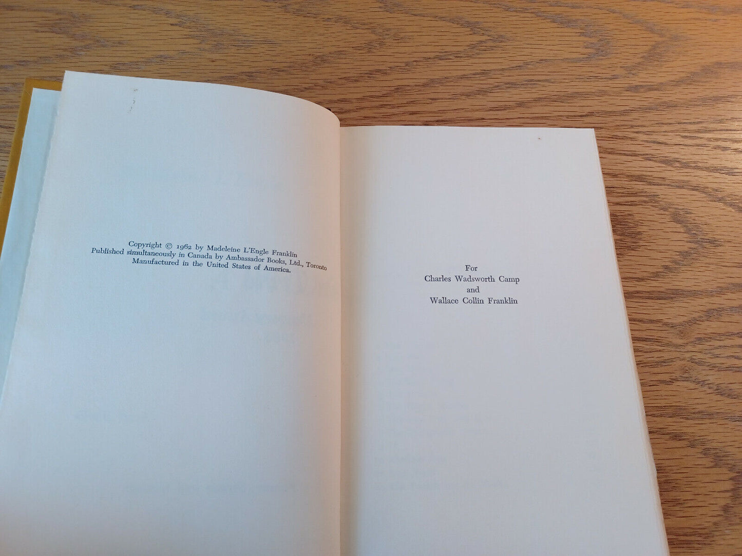 A Wrinkle In Time Madeleine L'engle 1963 Newbery Award Hardcover Farrar Straus A