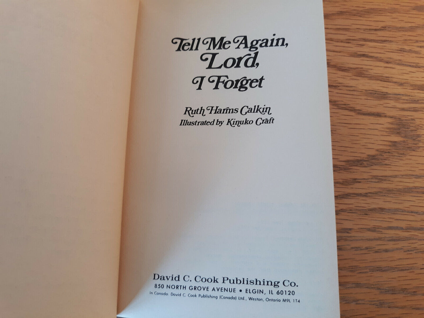 Tell Me Again Lord I Forget Ruth Harms Calkin 1974 David C Cook Paperback