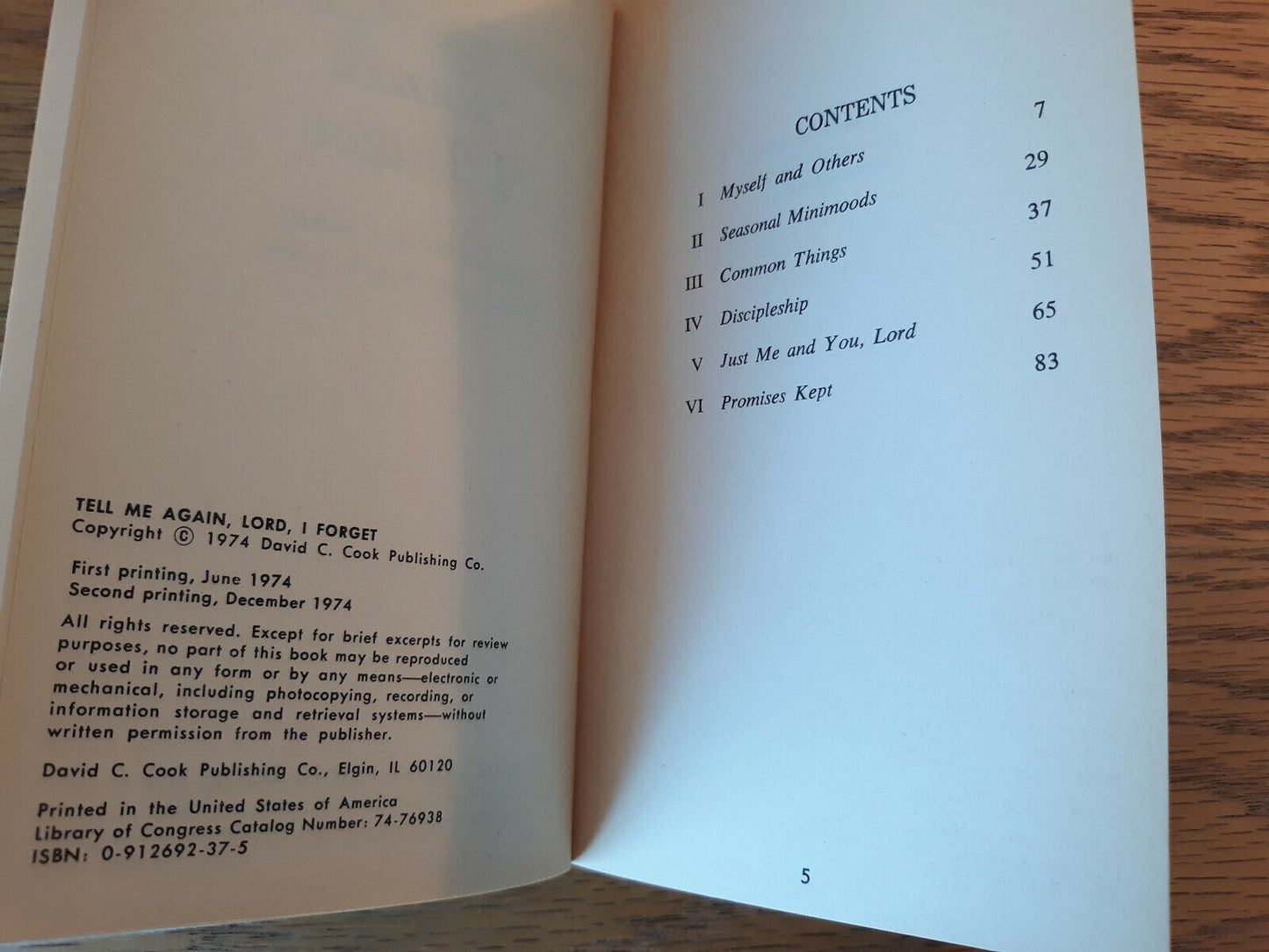 Tell Me Again Lord I Forget Ruth Harms Calkin 1974 David C Cook Paperback