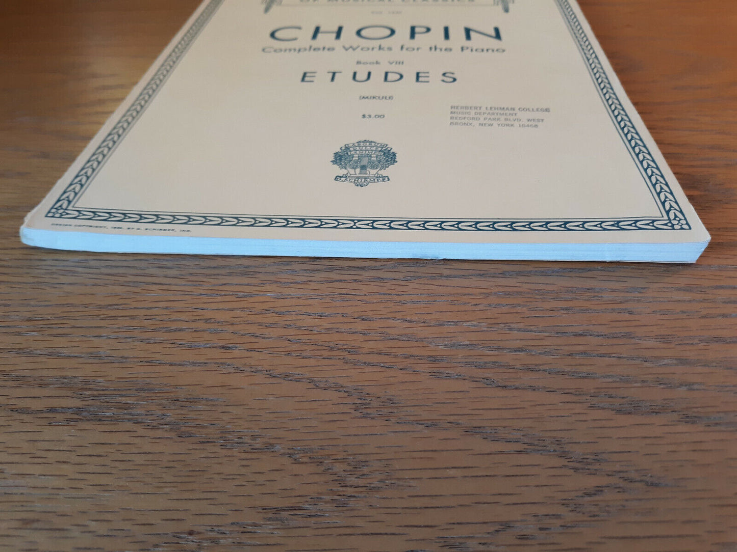 Chopin Complete Works For The Piano Book VIII Etudes G Schirmer Music