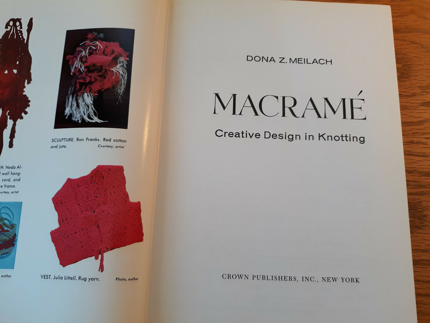 Macrame Creative Design In Knotting Dona Z Meilach 1971 Hardcover Dust Jacket Cr
