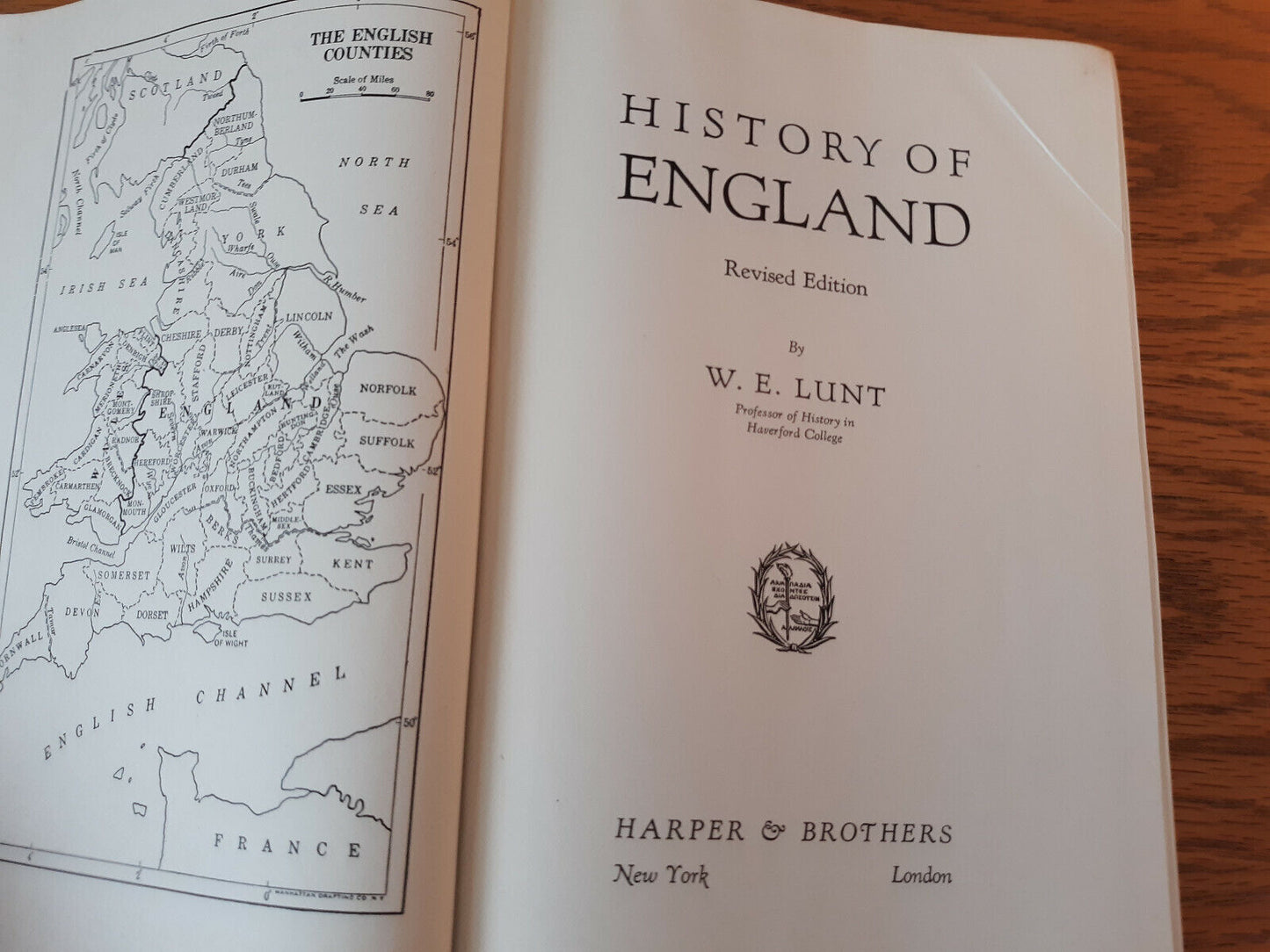 History Of England W E Lunt 1938 Hardcover Harper & Brothers