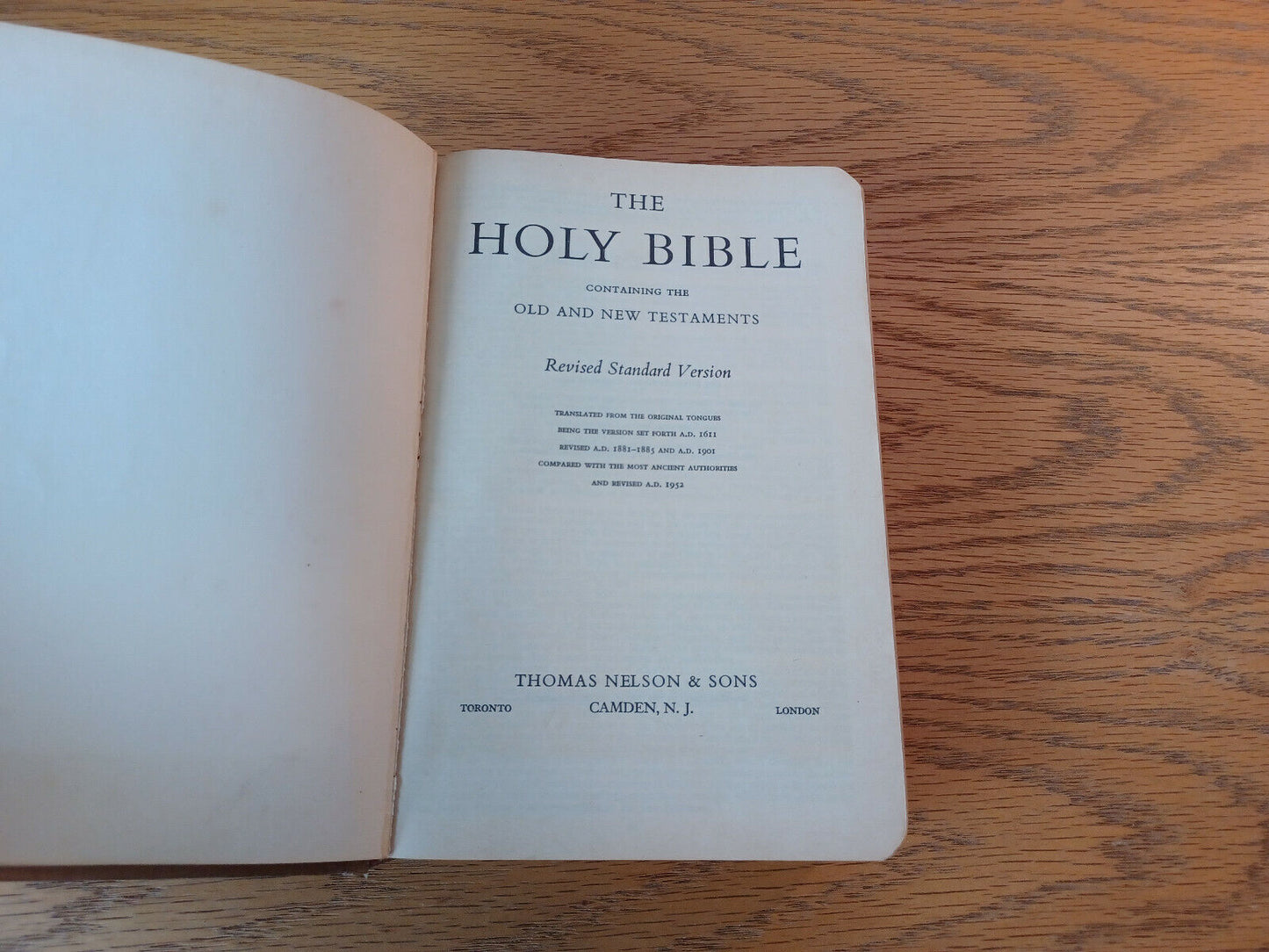Holy Bible Revised Standard Version 1952 Thomas Nelson & Sons Hardcover