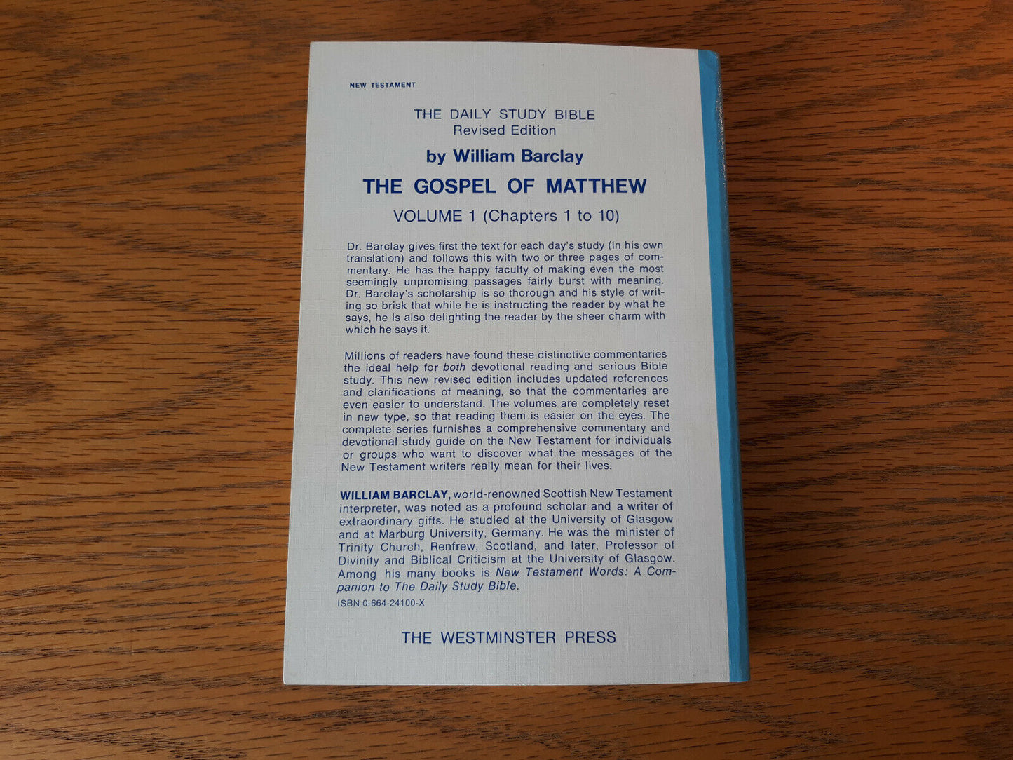 The Gospel of Matthew Vol 1 William Barclay 1975 Westminster Press Paperback