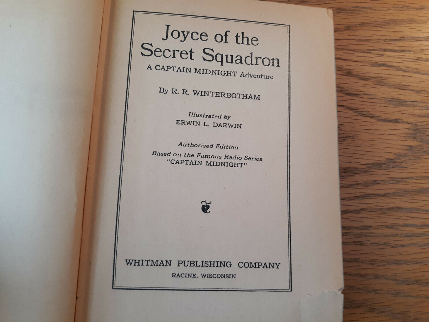 Joyce Of The Secret Squadron R R Winterbotham 1942 Whitman Hardcover