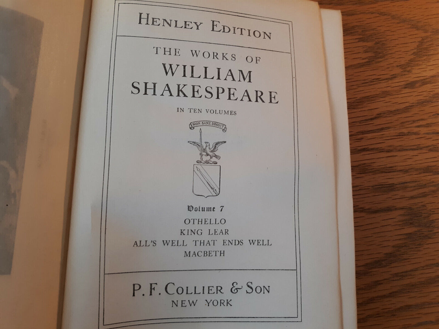 Henley Edition The Works Of William Shakespeare 1912 Hardcover Vol 7