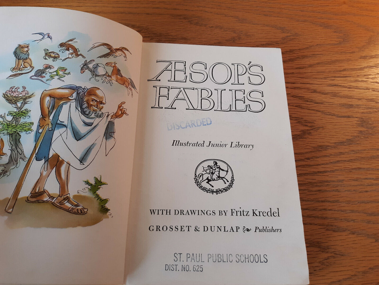 Aesop's Fables Illustrated Junior Library 1947 Grosset & Dunlap Hardcover