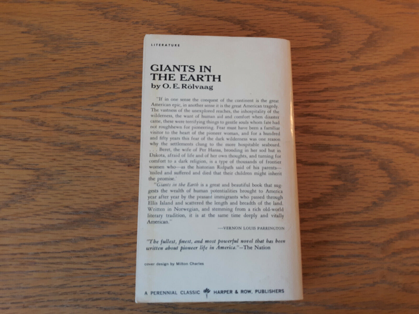 Giants In The Earth O E Rolvaag 1955 Perennial Classic Harper & Row Paperback