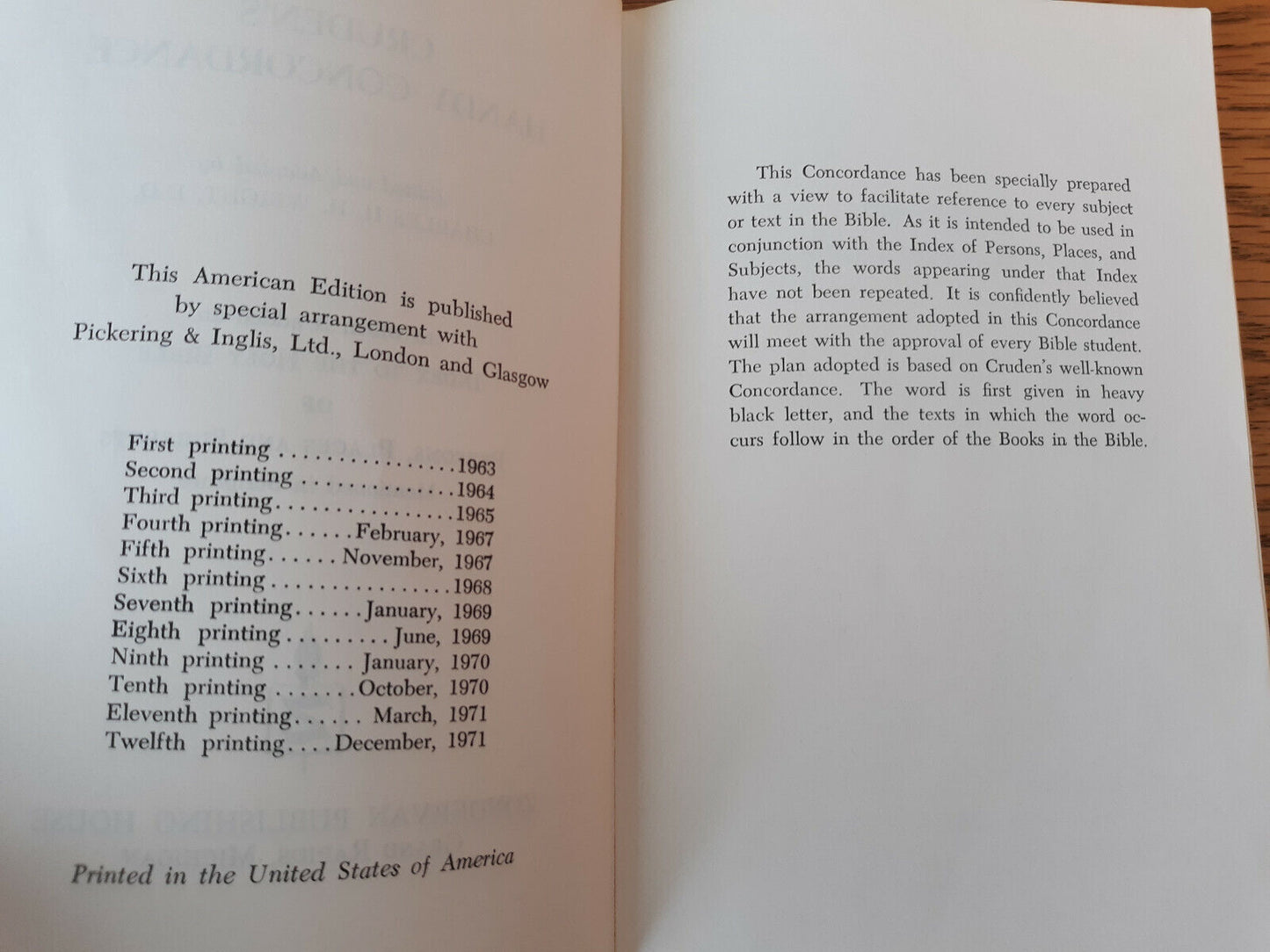 Cruden's Handy Concordance 1971 Paperback Zondervan