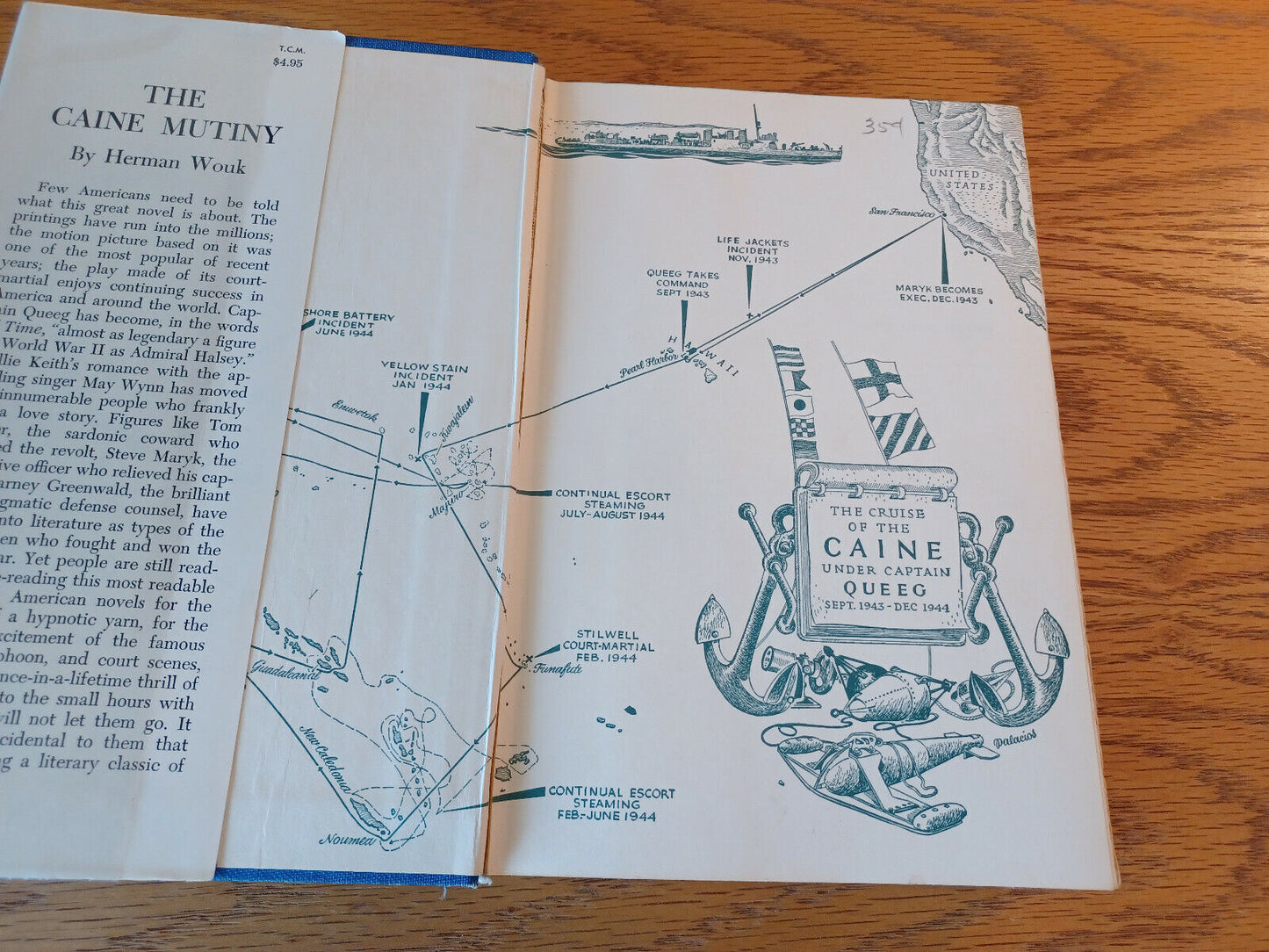 The Caine Mutiny Herman Wouk 1951 Hardcover Dust Jacket Doubleday