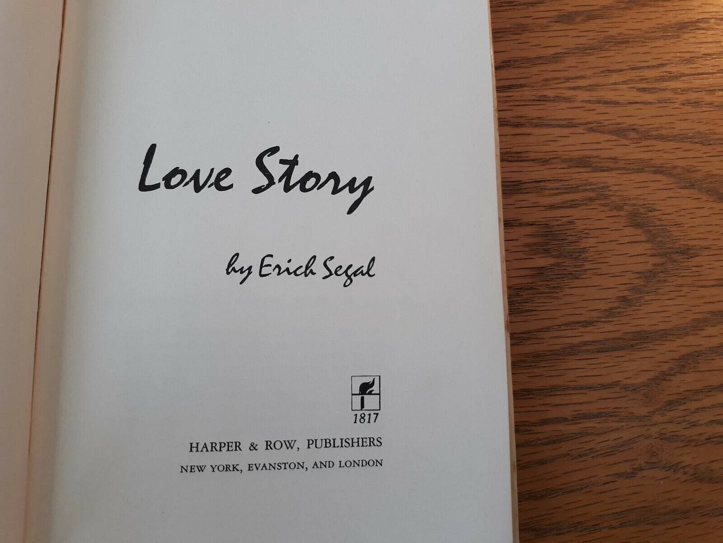 Love Story Erich Segal 1970 Hardcover Dust Jacket Harper & Row
