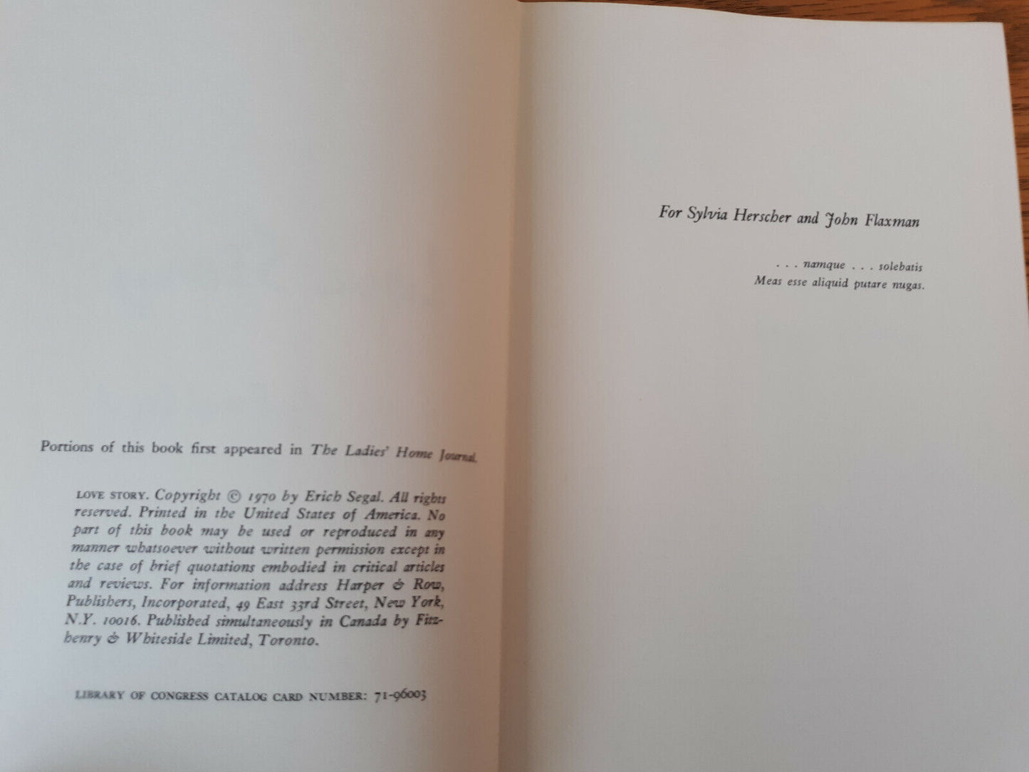 Love Story Erich Segal 1970 Hardcover Dust Jacket Harper & Row
