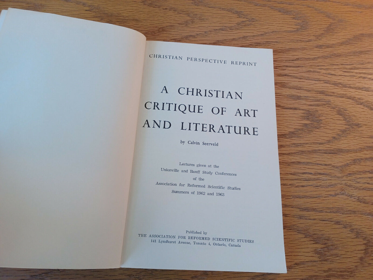 A Christian Critique Of Art And Literature Calvin Seerveld 1968 Paperback Associ