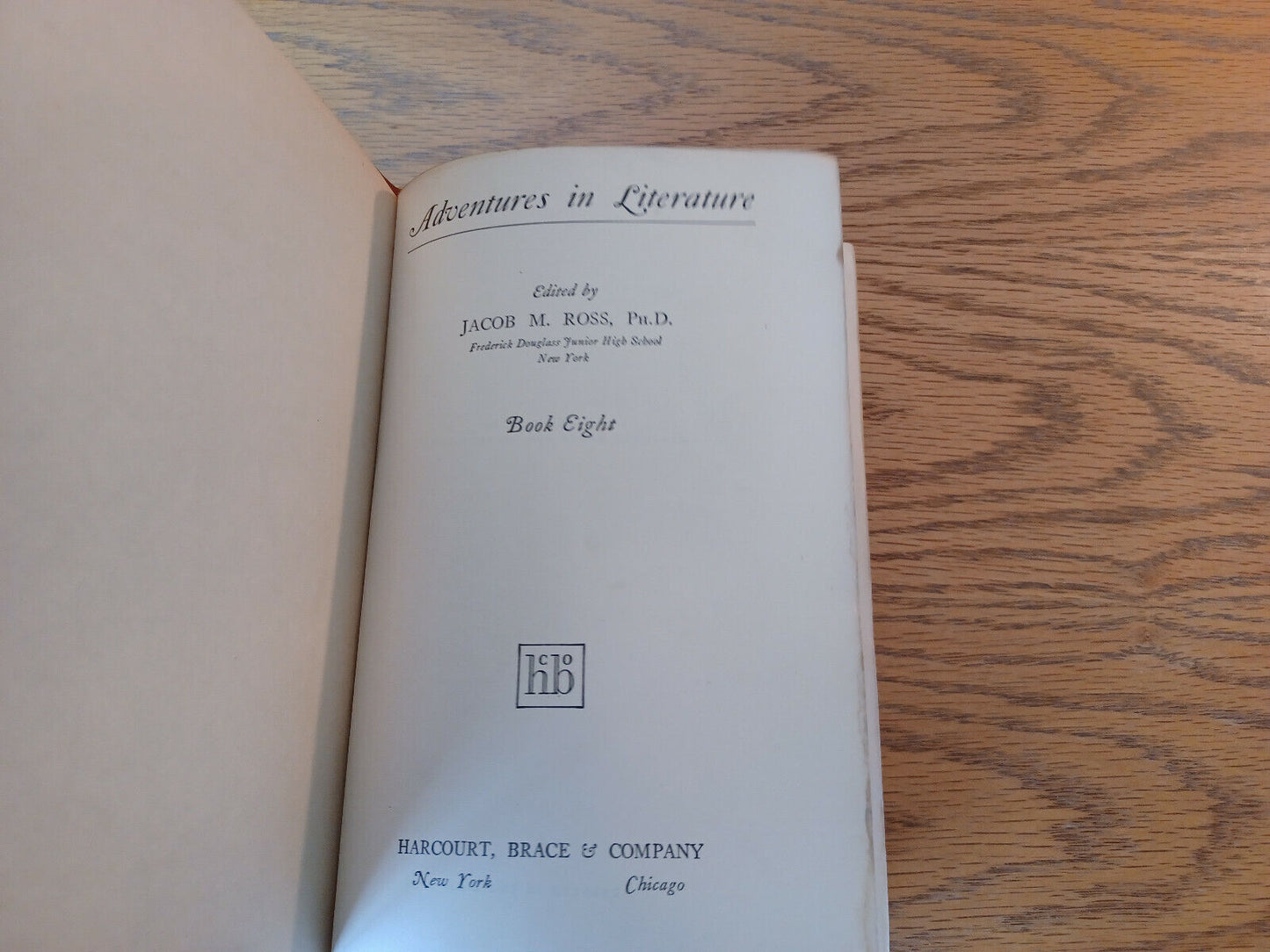 Adventures In Literature Jacob M Ross 1927 Book Eight Hardcover Harcourt Brace