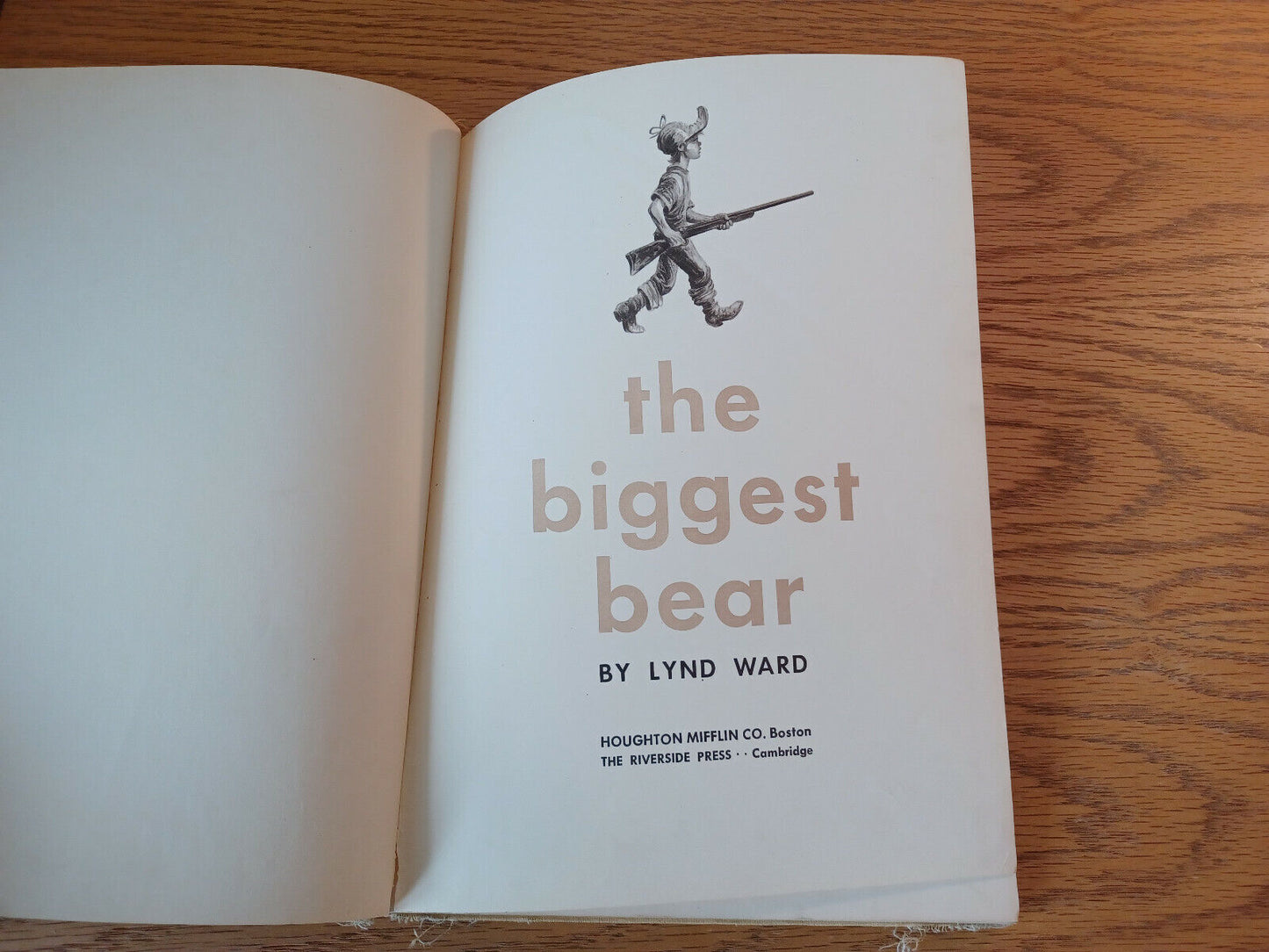 The Biggest Bear Lynd Ward 1952 Hardcover Houghton Mifflin Riverside Press