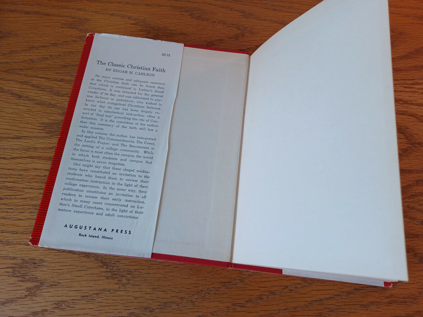 The Classic Christian Faith Edgar M Carlson 1960 Hardcover Dust Jacket Augustana