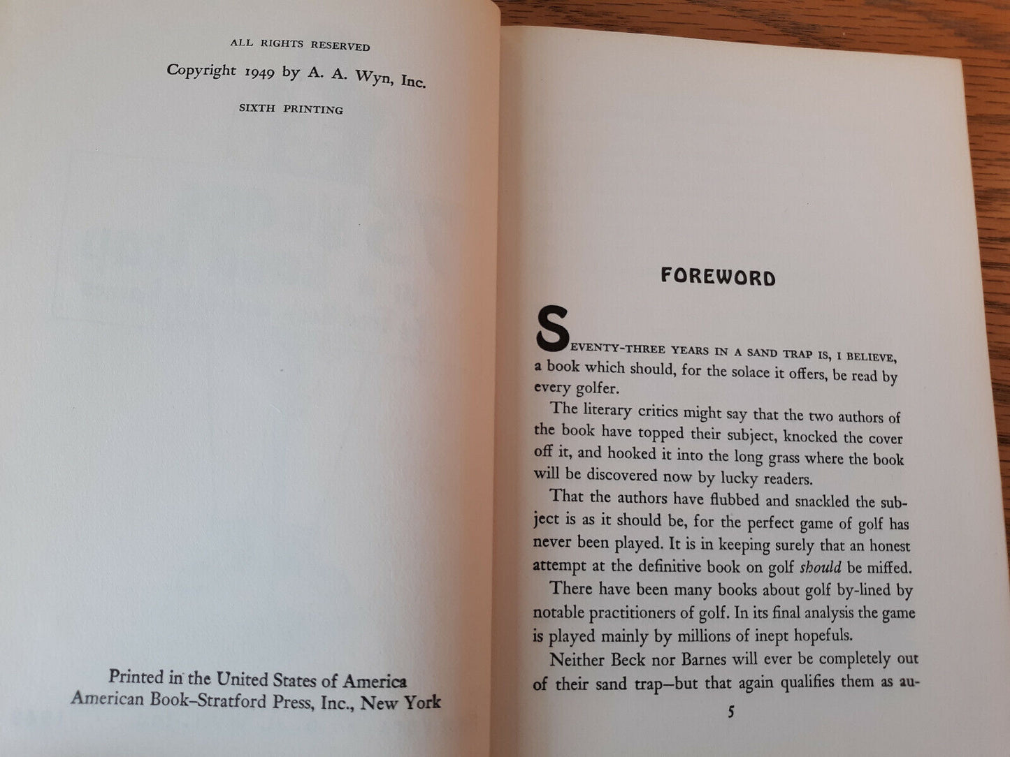 73 Years In A Sand Trap Fred Beck 1949 Hardcover A A Wyn