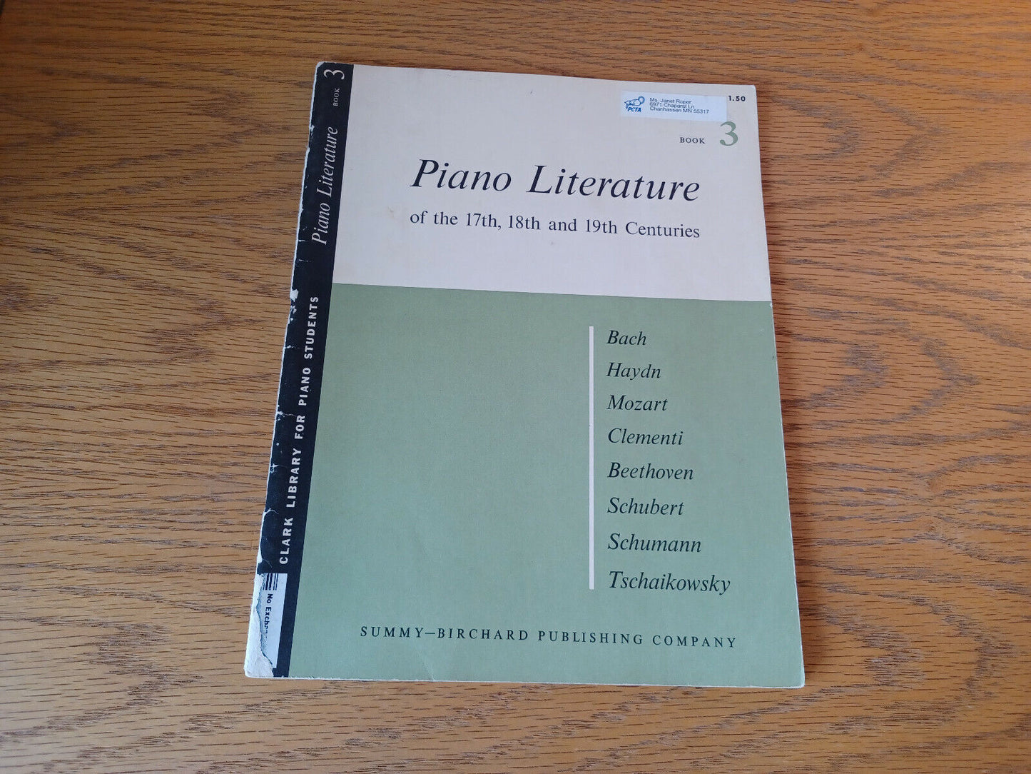 Piano Literature Of The 17th 18th And 19th Centuries Book 3 1954 Frances Clark S