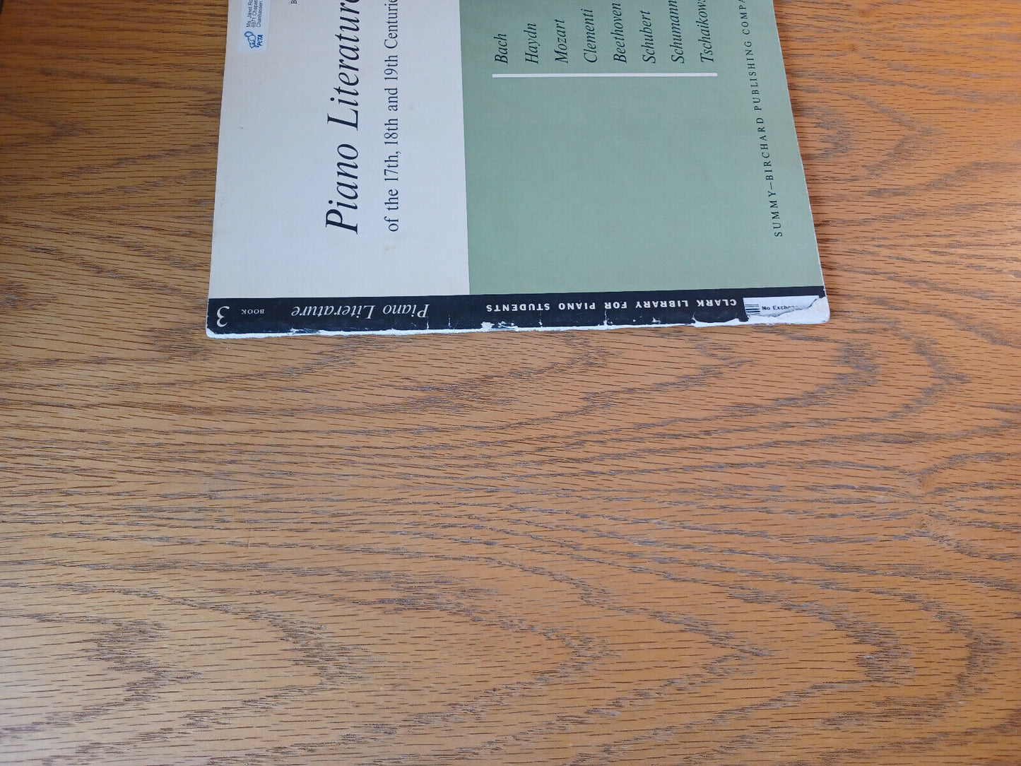 Piano Literature Of The 17th 18th And 19th Centuries Book 3 1954 Frances Clark S