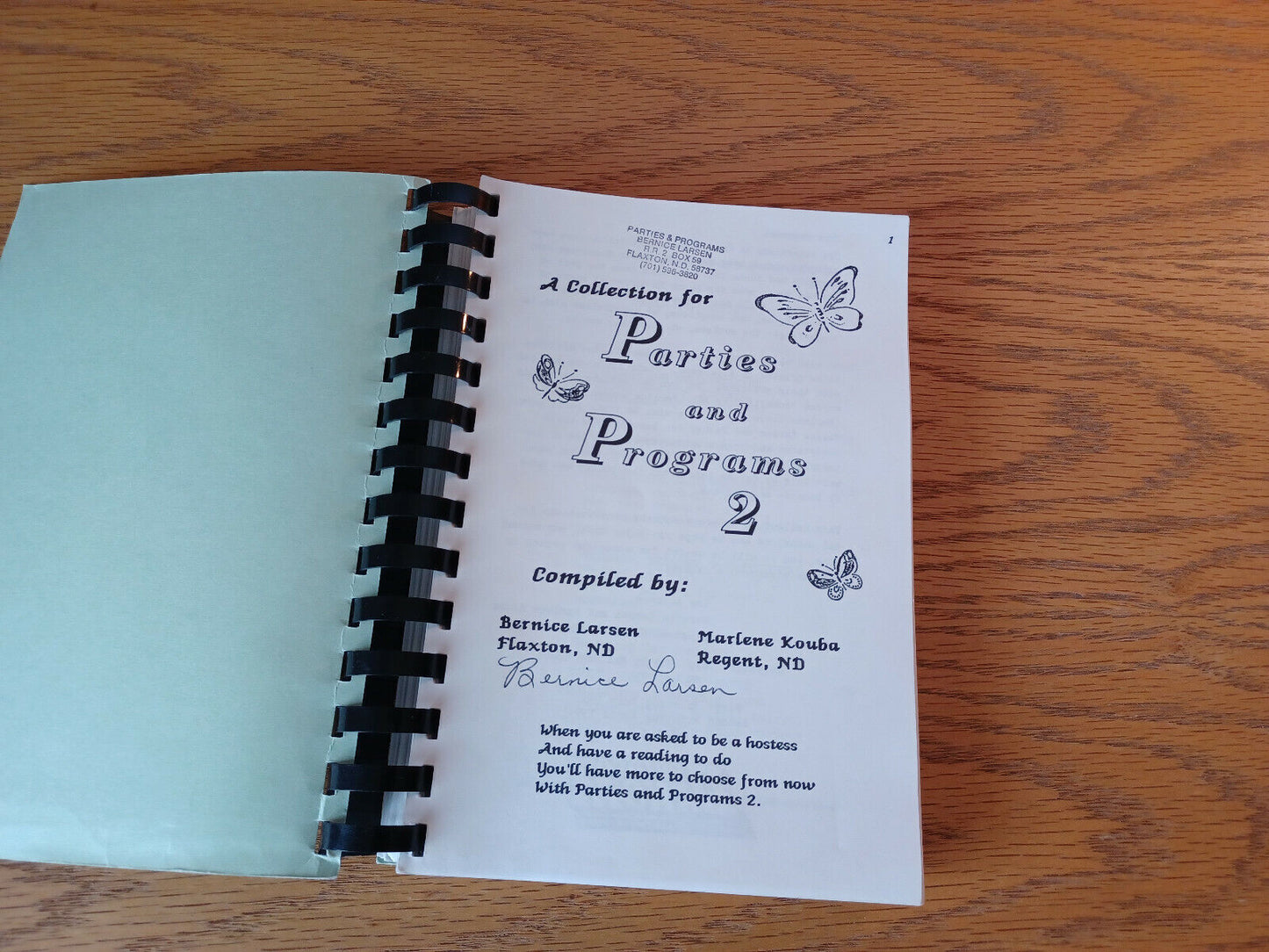 A Collection For Parties And Programs 2 Bernice Larsen Marlene Kouba 1994