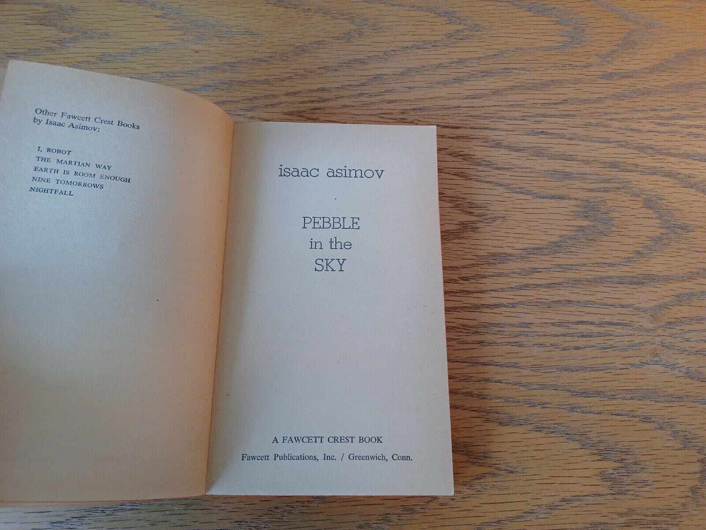 Pebble In The Sky Isaac Asimov 1971 Paperback Fawcett Crest