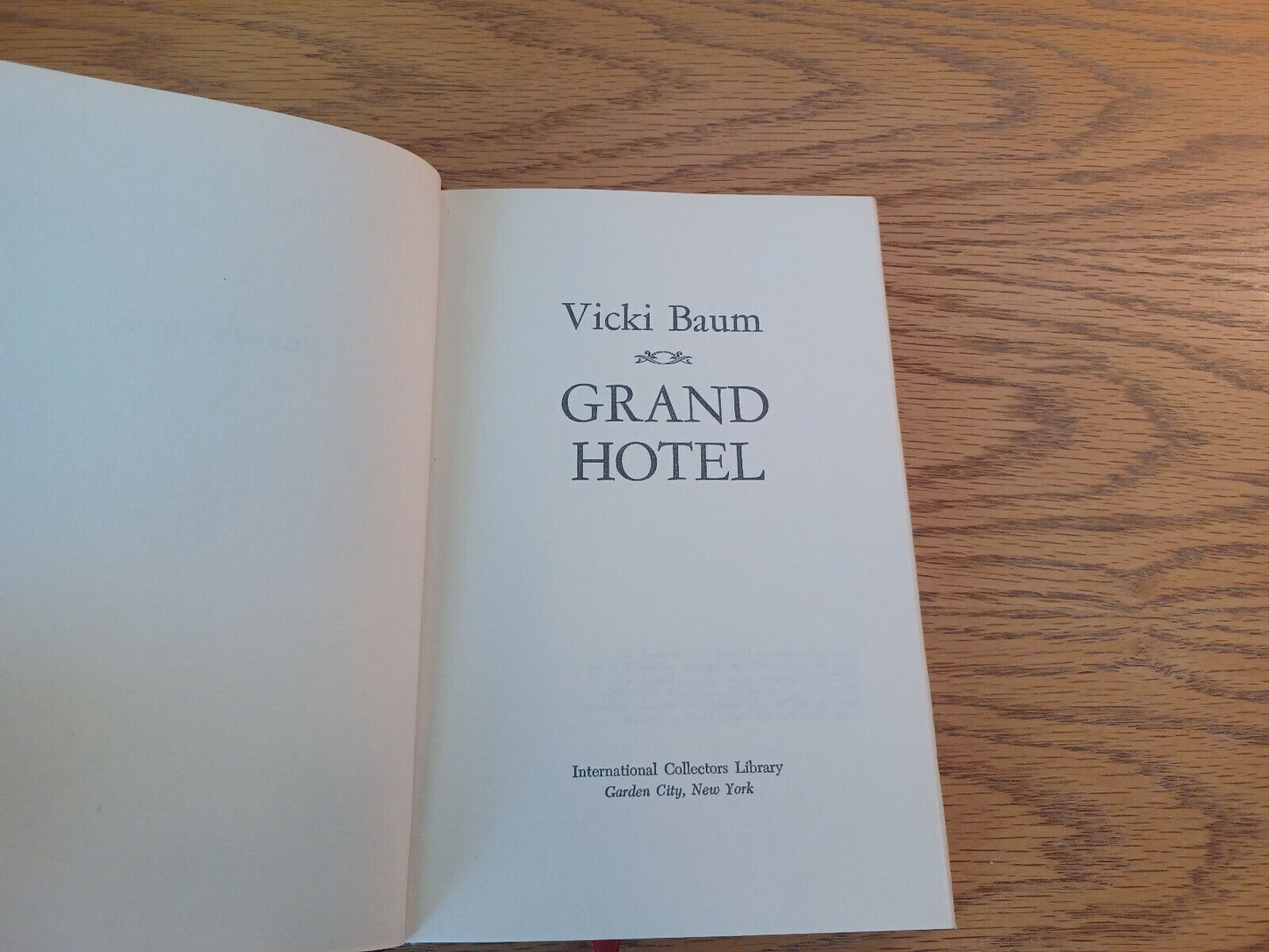 Grand Hotel Vicki Baum International Collectors Library 1958 Hardcover