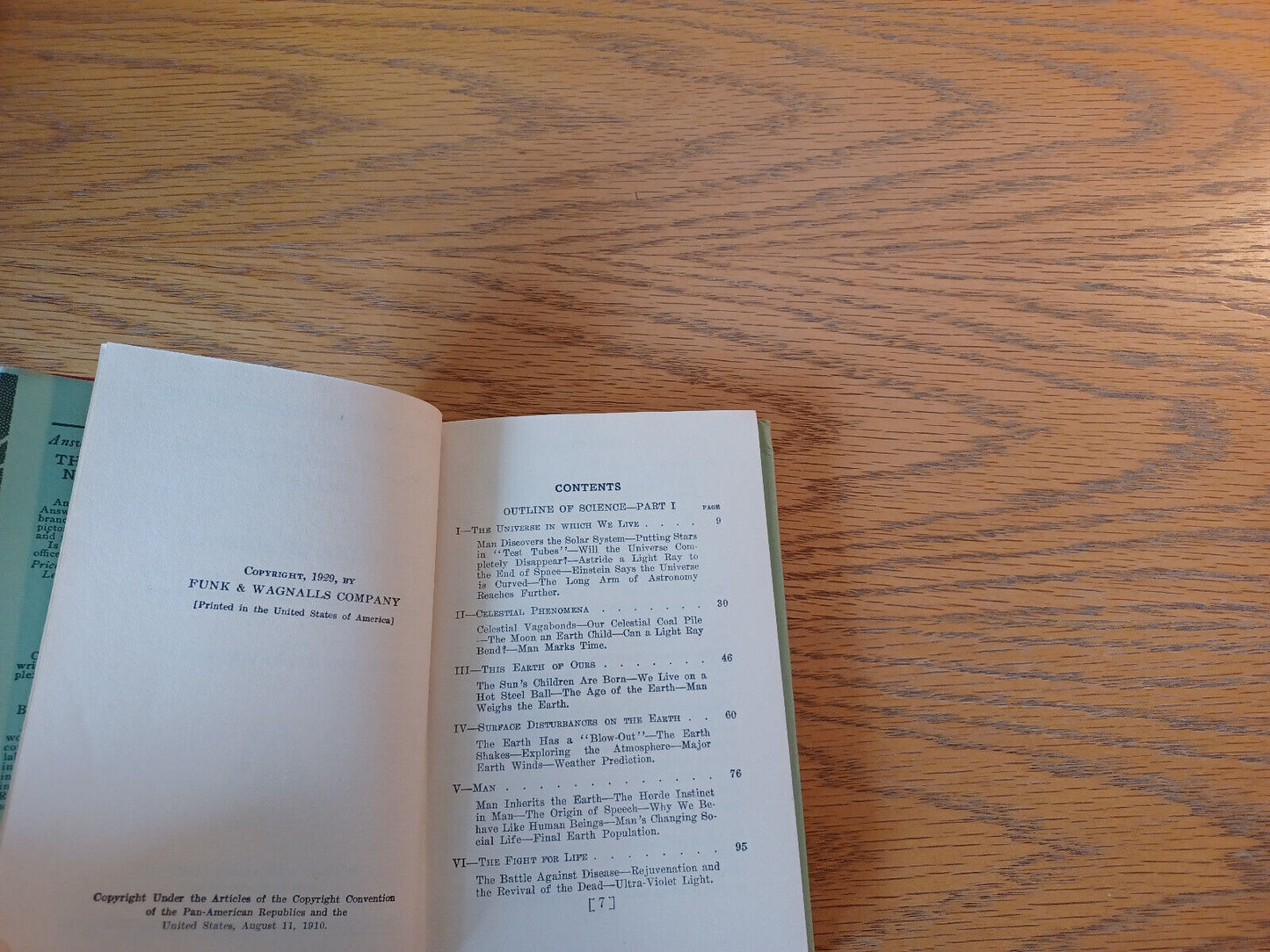 Outline Of Science H Horton Sheldon 1929 Volume III Pocket Library of the World'