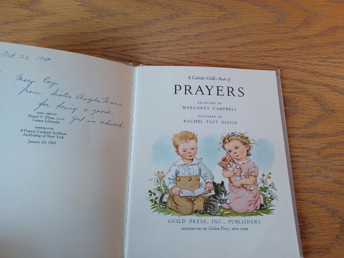 A Catholic Child's Book Of Prayers Margaret Campbell 1961 Hardcover Guild Press