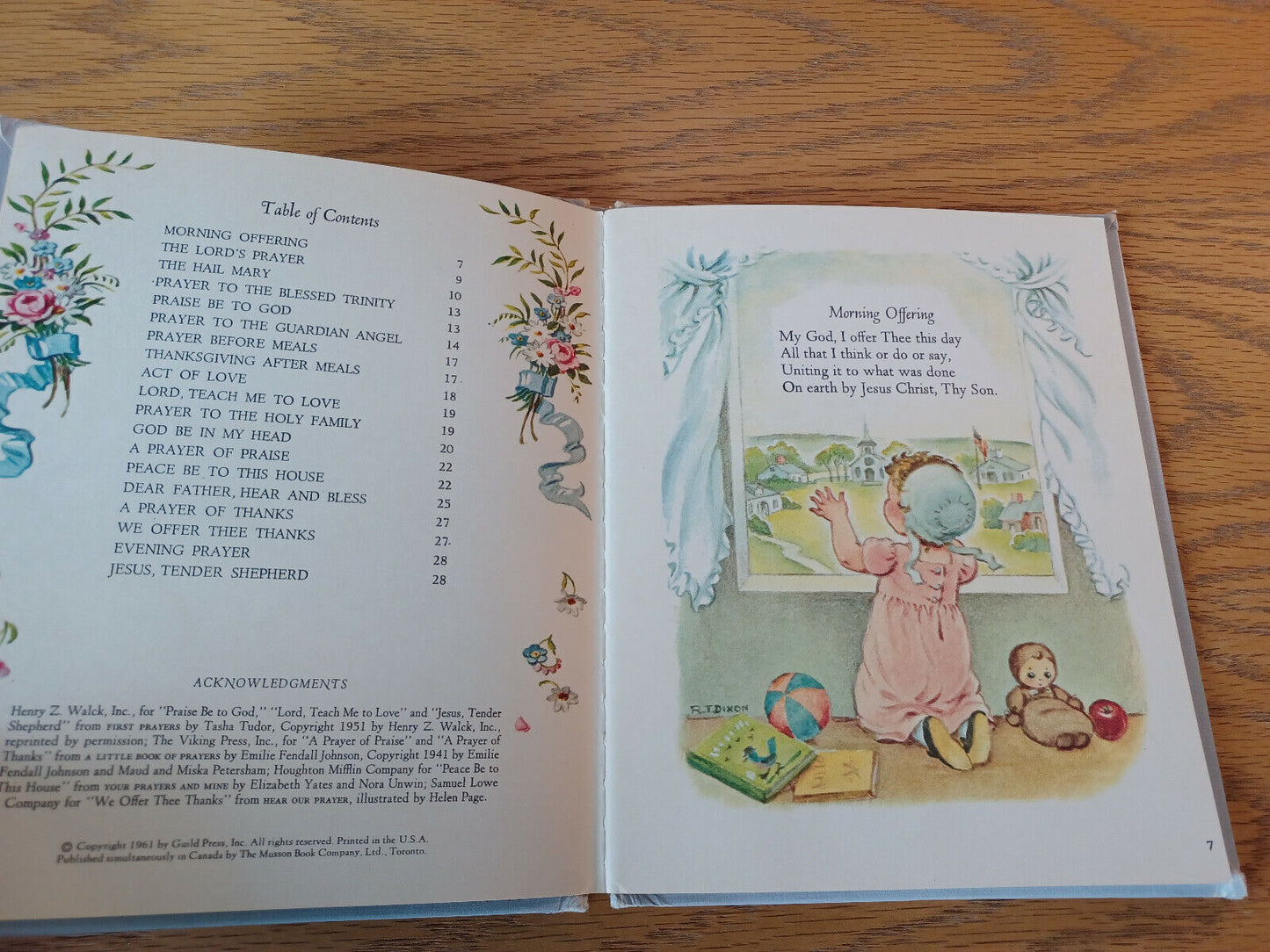 A Catholic Child's Book Of Prayers Margaret Campbell 1961 Hardcover Guild Press