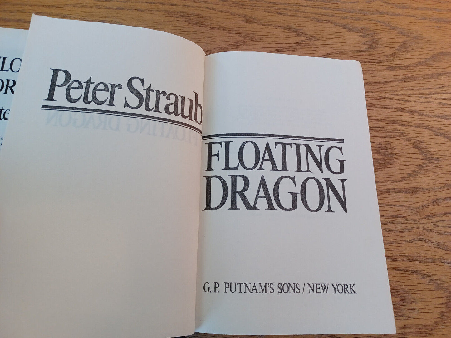 Floating Dragon Peter Straub 1982 Book Club Edition Hardcover Dust Jacket