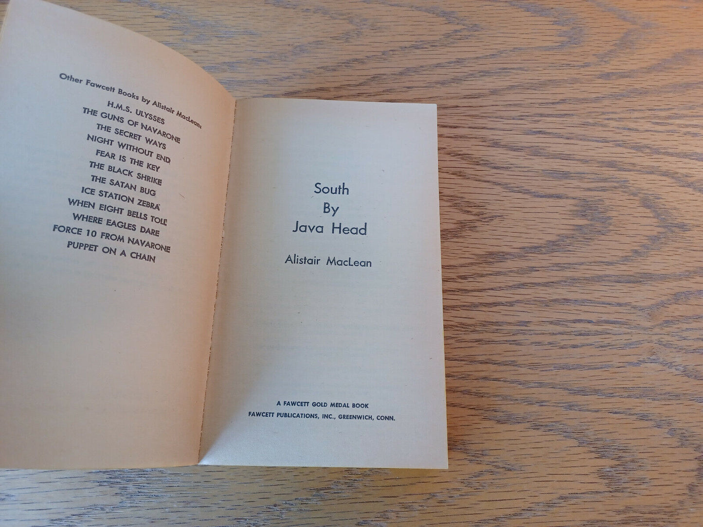 South By Java Head Alistair MacLean 1958 Paperback Fawcett Gold Medal