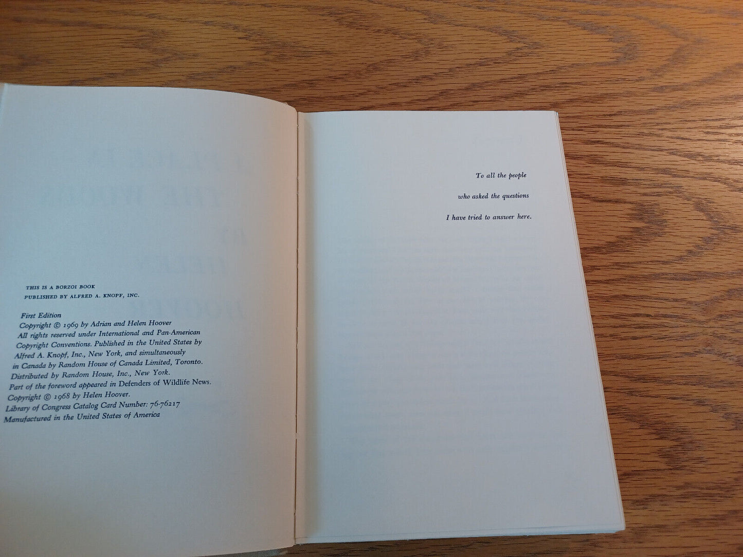 A Place In The Woods Helen Hoover 1969 1st Ed Hardcover Alfred A Knopf