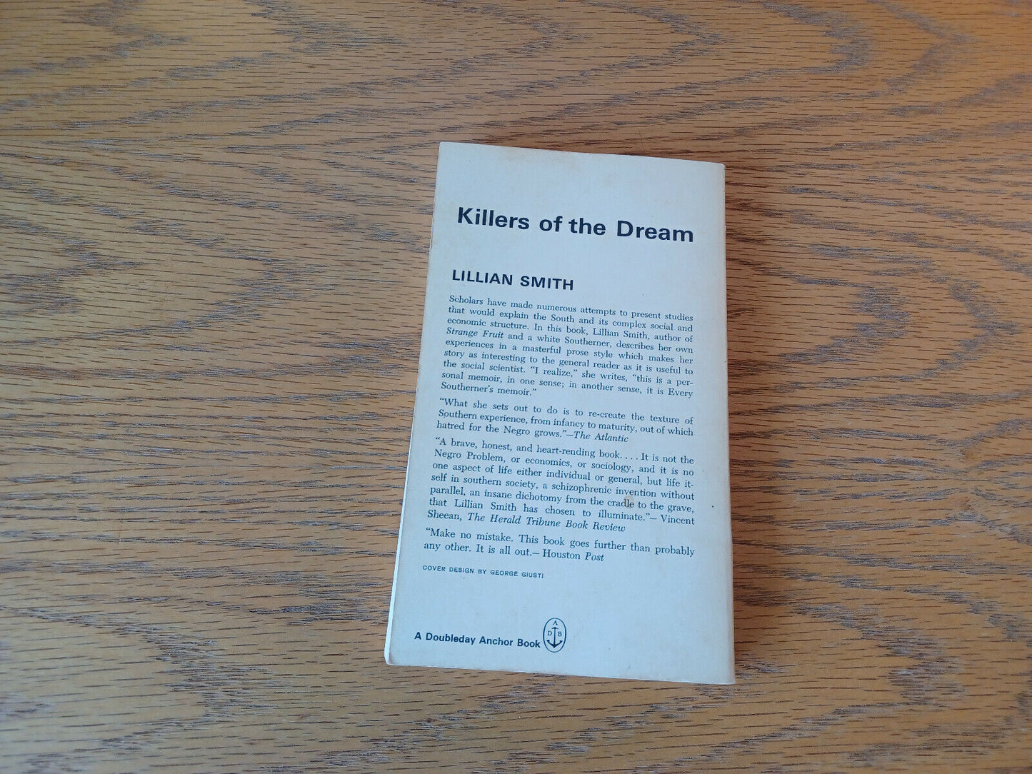 Killers Of The Dream Lillian Smith 1963 Doubleday Anchor Book Paperback