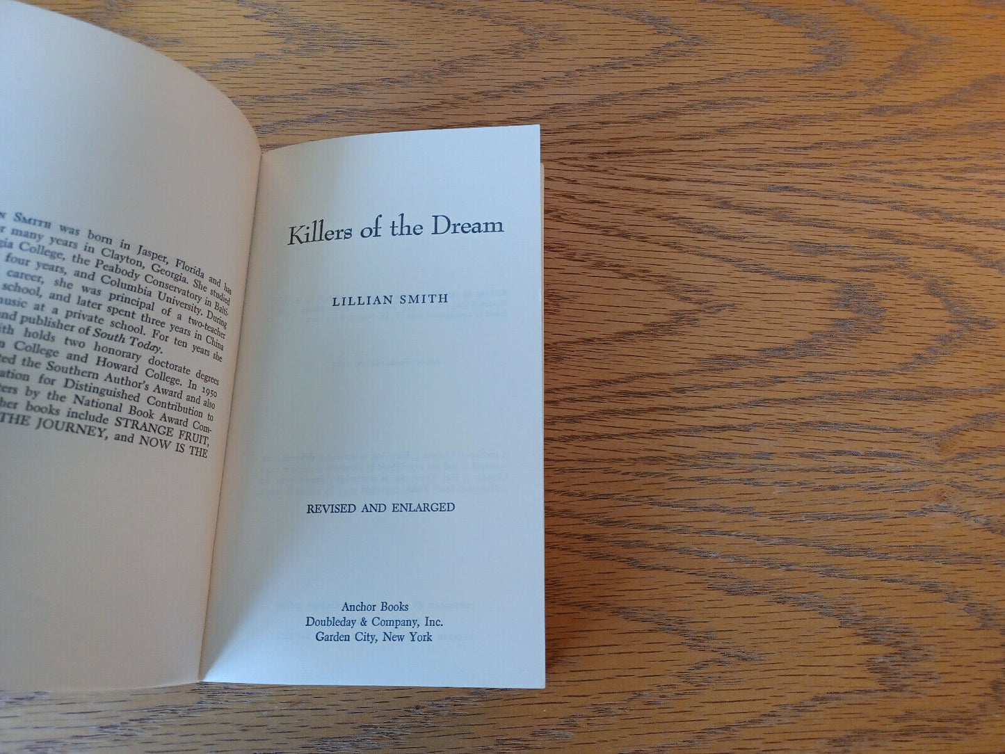 Killers Of The Dream Lillian Smith 1963 Doubleday Anchor Book Paperback