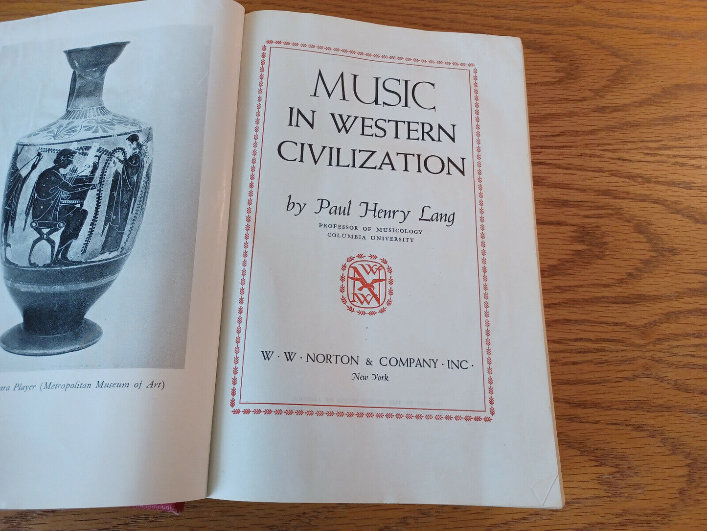 Music In Western Civilization Paul Henry Lang 1941 Hardcover W. W. Norton & Comp