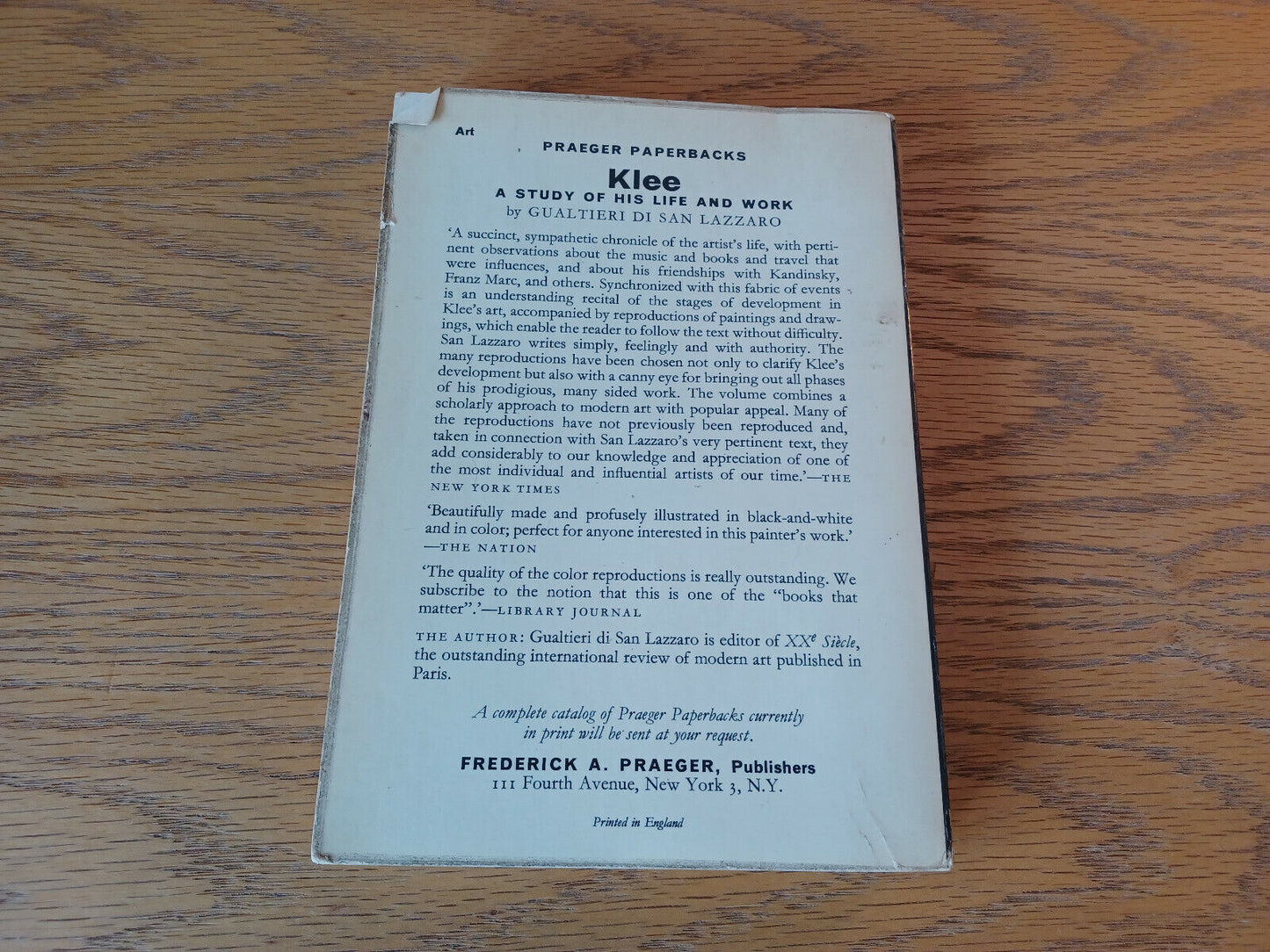 Klee Gualtieri Di San Lazzaro 1964 Paperback Frederick A Praeger World Of Art Pr