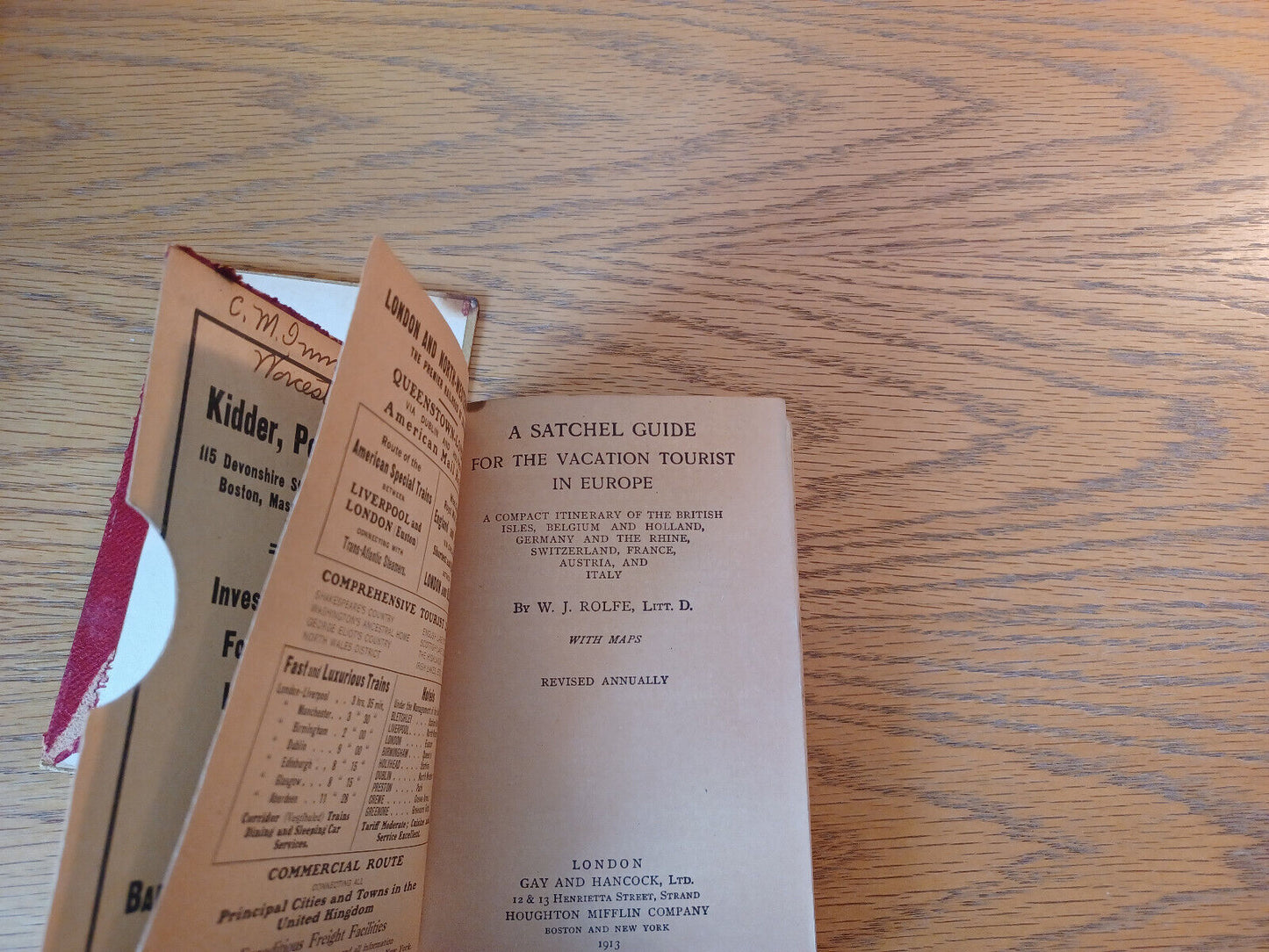 A Satchel Guide For The Vacation Tourist In Europe 1913 W J Rolfe Gay And Hancoc