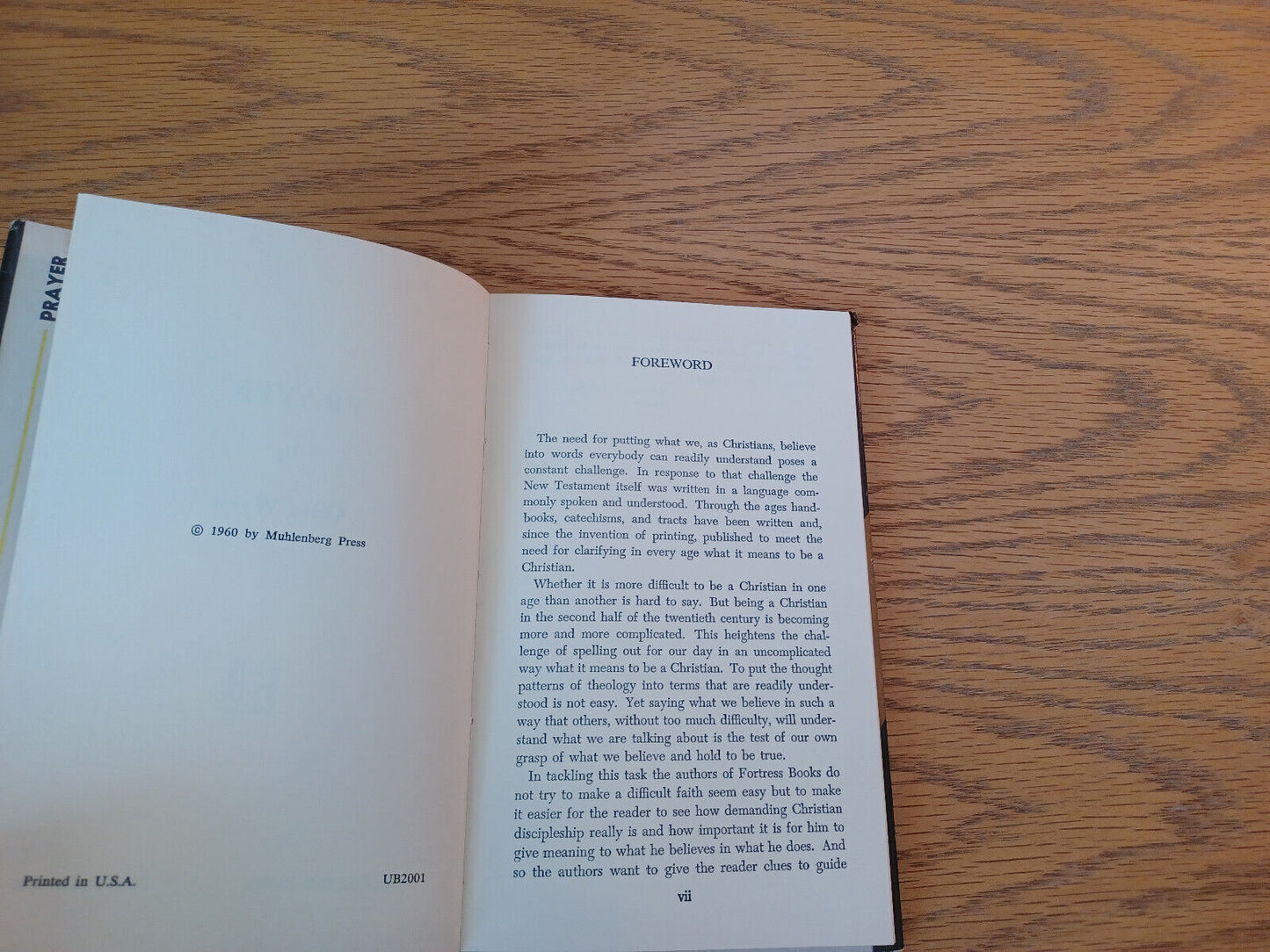 Prayer Olive Wyon 1960 Hardcover Dust Jacket Muhlenberg Press