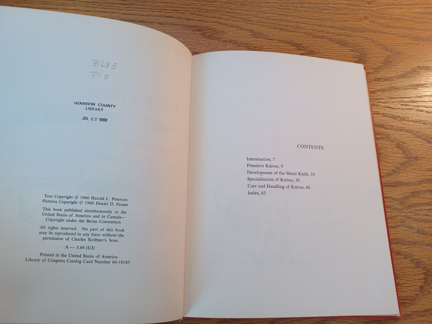 A History Of Knives Harold L Peterson 1966 Hardcover Charles Scribner's Sons