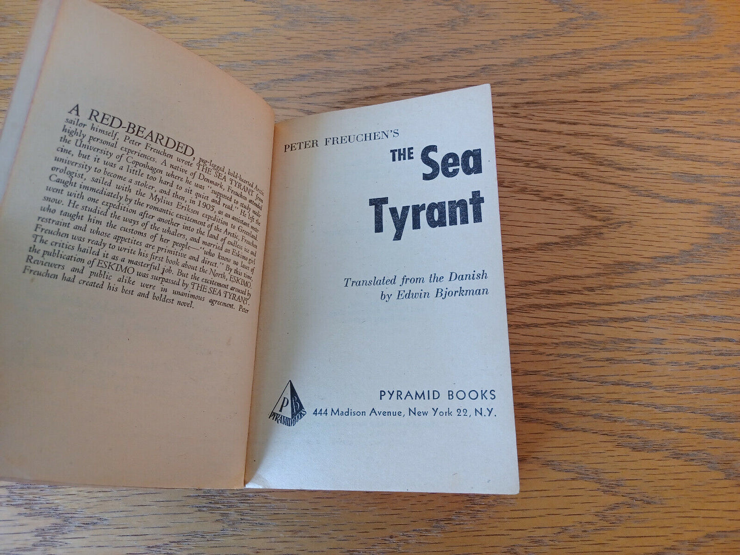 The Sea Tyrant Peter Freuchen 1953 Pyramid Books Paperback B