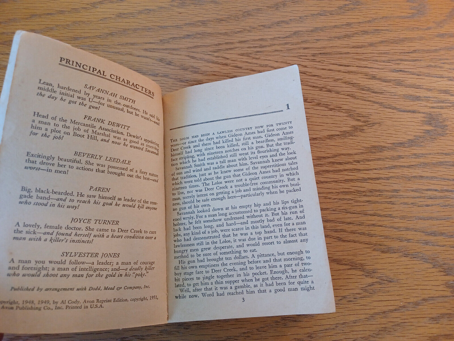 Marshal Deer Creek Al Cody 1951 Paperback Avon