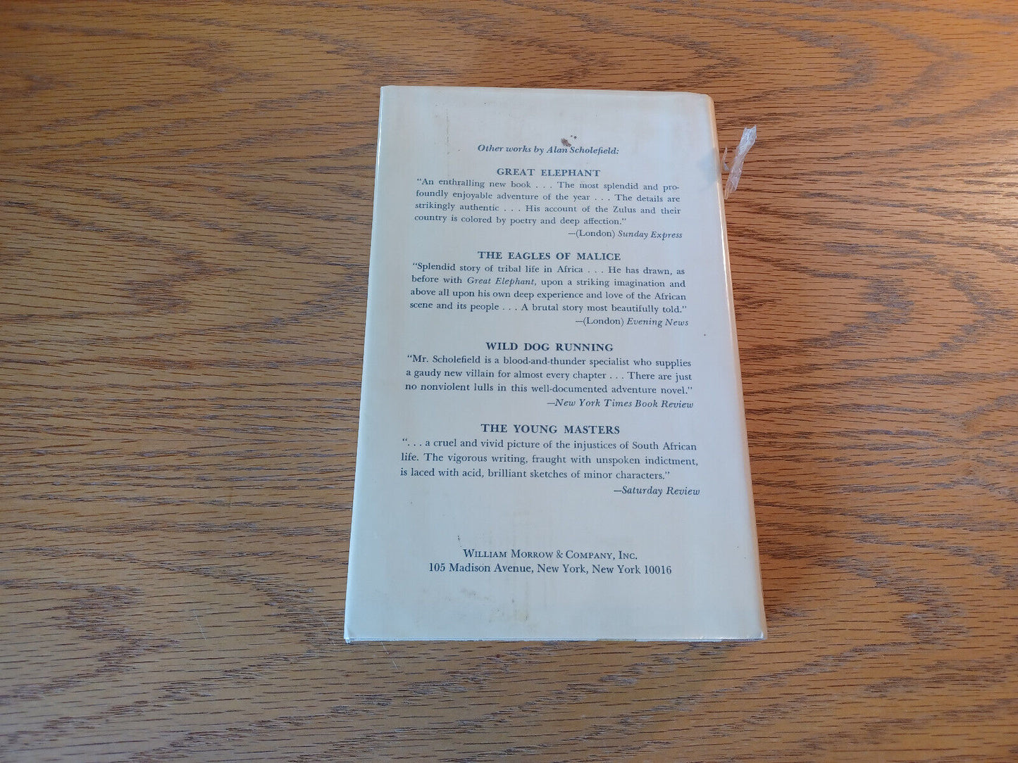 The Hammer Of God Alan Scholefield 1973 Hardcover Dust Jacket William Morrow