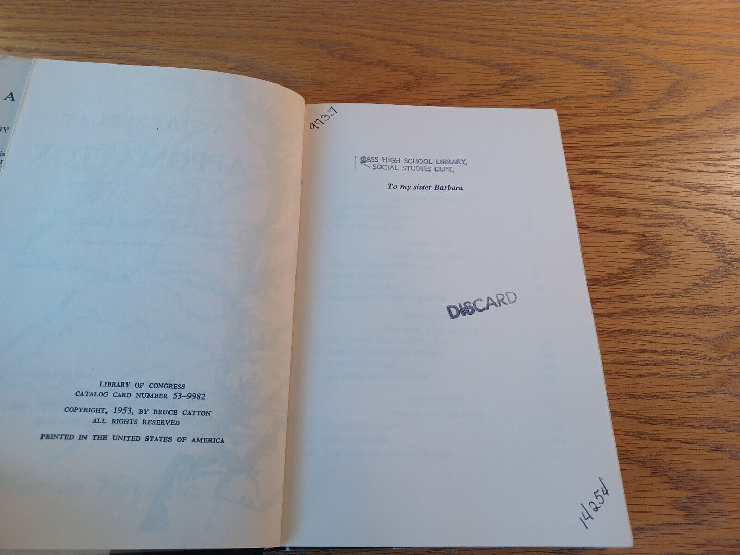 A Stillness At Appomattox Bruce Catton 1953 Hardcover Dust Jacket Doubleday